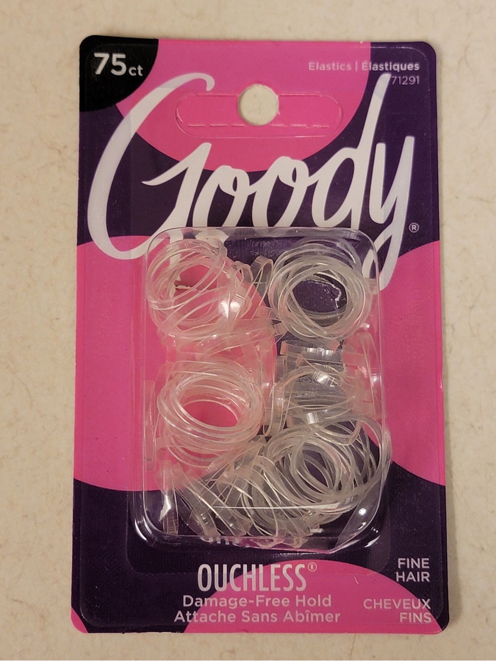 Goody Clear Ouchless 75ct Damage-Free Hair Elastics